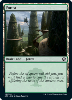 MTG Forest (281) - Foil, NM-Mint, English Adventures in the Forgotten Realms - Image 1