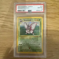 PSA8 Holo Jungle Venomoth #13 1999 English vintage retro WoTC Pokemon TCG - Image 1