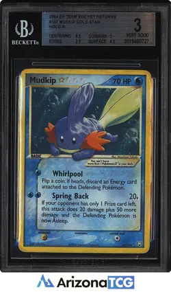 Pokemon 2004 Gold Star Mudkip 107/109 Holo EX Team Rocket Returns BGS 3 - Image 1