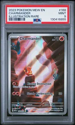 Pokemon Charmander 168/165 SV151 Illustration Rare Holo PSA 9 Graded - Image 1
