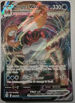 Kingler VMAX 029/172 Swsh09: Brilliant Stars Holo Ultra Rare Pokemon TCG NM - Image 1