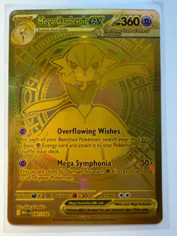 2025 Pokemon Mega Evolutions Mega Gardevoir ex Gold Hyper Rare 187/132 NM - Image 1