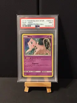 Pokemon Black Star Promo Hidden Fates Pin Mew SM215 PSA 9 - Image 1