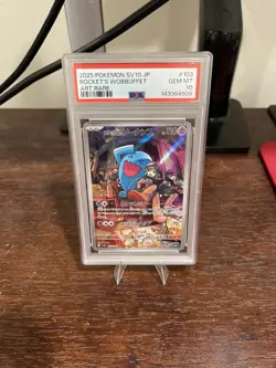 Pokemon Team Rocket's Wobbuffet Art Rare Holo Sv10 103/098 PSA 10 Japanese 2025 - Image 1
