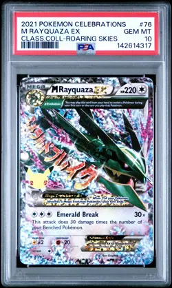2021 Pokemon Celebrations M Rayquaza EX Roaring Skies PSA 10 #76 - Image 1
