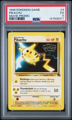 1999 POKEMON GAME MOVIE MOVIE PROMO #4 PIKACHU PSA 5 - Image 1