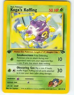 Koga's Koffing - 1st Edition - 48/132 Gym Challenge - Pokemon TCG - 2000 - Image 1