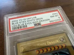 2002 YuGiOh Blue-Eyes White Dragon LOB-001 Ultra Rare PSA 8 - Image 3