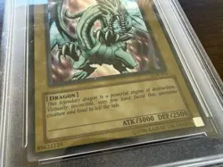 2002 YuGiOh Blue-Eyes White Dragon LOB-001 Ultra Rare PSA 8 - Image 5