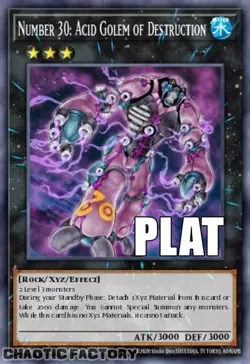 YUGIOH RA04-EN165 Number 30: Acid Golem of Destruction Platinum Secret Rare 1st - Image 1