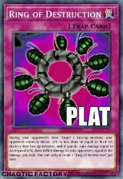 YUGIOH RA04-EN119 Ring of Destruction Platinum Secret Rare 1st Edition NM - Image 1