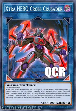 YUGIOH RA04-EN076 Xtra HERO Cross Crusader Quarter Century Secret Rare 1st Editi - Image 1