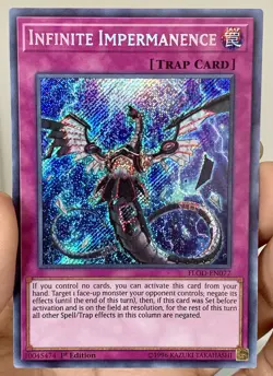 Yugioh Infinite Impermanence FLOD-EN077 Secret Rare 1st Ed LP/MP w/Tracking - Image 1