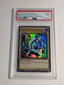 Yugioh Blue-Eyes White Dragon LOB-EN001 Ultra Rare 25th Anniversary PSA 9 MINT - Image 1