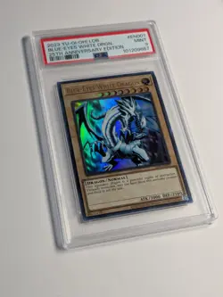 Yugioh Blue-Eyes White Dragon LOB-EN001 Ultra Rare 25th Anniversary PSA 9 MINT - Image 2