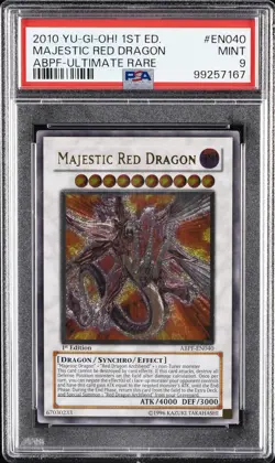 2010 YU-GI-OH! ABPF-ABSOLUTE POWERFORCE #EN040 MAJESTIC RED DRAGON PSA 9 - Image 1