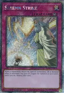 Yugioh! Solemn Strike - RA02-EN079 - Platinum Secret Rare - 1st Edition Near Min - Image 1