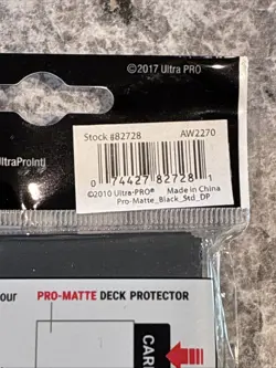 Ultra Pro Gaming Sleeves Deck Protector BLACK PRO MATTE Standard Size 50 Ct Pack - Image 3