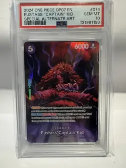 One Piece Tcg Eustass "Captain" Kid OP05-074 SP PSA 10 Gem MT English - Image 1