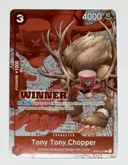 2024 One Piece Tony Tony Chopper Winner OP04-010 Promotional Card Foil English - Image 1