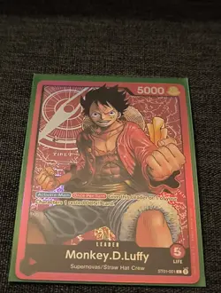 One Piece Monkey.D.Luffy ST01-001 Leader Foil Card LP Condition - Image 1