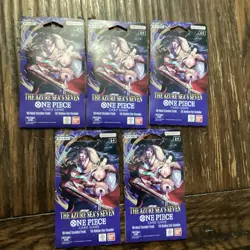 One Piece TCG OP14 The Azure Sea’s Seven Booster Pack Lot Of 5 Factory Sealed - Image 1
