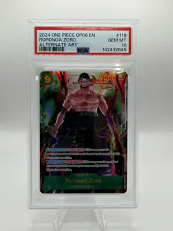 2024 One Piece - Roronoa Zoro #118 OP06 Alternate Art - PSA 10 Gem Mint - Image 1