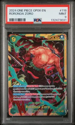 One Piece Wings Of The Captain Roronoa Zoro OP06-118 SEC PSA 9 - Image 1