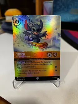 Stitch Carefree Snowboarder Enchanted Foil 207/204 Disney Lorcana TCG - Image 1