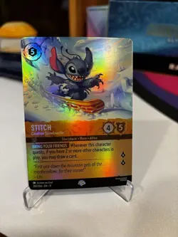 Stitch Carefree Snowboarder Enchanted Foil 207/204 Disney Lorcana TCG - Image 2