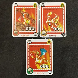 Rare Charmander, Charmeleon, Charizard Shogakukan Mini Card Pokemon Japanese - Image 1