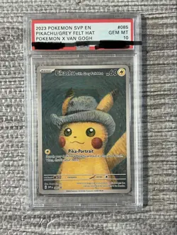 PSA 10 Pikachu with Grey Felt Hat Van Gogh Museum Promo Pokemon Card 085 NM/M - Image 1