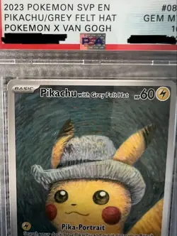PSA 10 Pikachu with Grey Felt Hat Van Gogh Museum Promo Pokemon Card 085 NM/M - Image 3