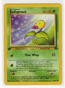 1999 WOTC Pokemon 1st Edition Jungle Set Bellsprout Common Card #49/64 EX/NM - Image 1