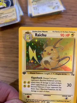 NM! 1st Edition Raichu (14/62) Holo Fossil Set Pokemon Card! FAST & FREE P&P! - Image 3