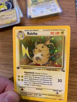 NM! 1st Edition Raichu (14/62) Holo Fossil Set Pokemon Card! FAST & FREE P&P! - Image 4