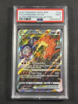 Pokemon Cards PSA 9 MINT Charizard Vstar UPC Black Star Promo 2022 SWSH #262 - Image 1