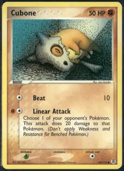 Cubone 60/112 EX FireRed & LeafGreen Pokemon English Card (MP) - Image 1
