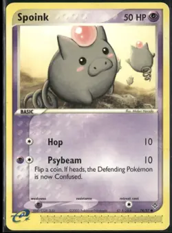 Spoink 74/97 EX Dragon Pokemon English Card (MP) - Image 1