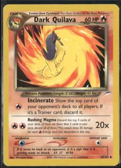 Dark Quilava 39/105 Neo Destiny Pokemon English Card (MP) - Image 1