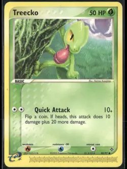 Treecko 80/97 EX Dragon Pokemon English Card (MP) - Image 1