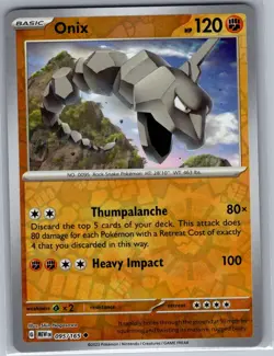 Onix 095/165 Reverse Holo SV: Scarlet & Violet 151 - Pokemon Card - NM - Image 1