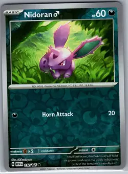 Nidoran M 032/165 Reverse Holo SV: Scarlet & Violet 151 - Pokemon Card - NM - Image 1