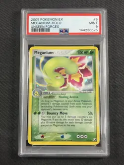 Pokemon Cards PSA 9 MINT Meganium Holo Unseen Forces EX 2005 Ultra Rare 9/115 - Image 1