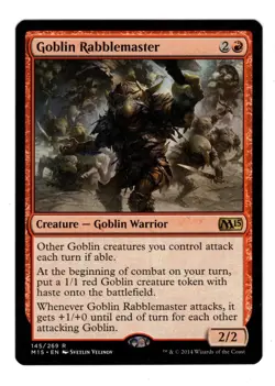 MTG GOBLIN RABBLEMASTER M15 RARE RED CREATURE LP/NM GOBLIN PIONEER TOKENS MODERN - Image 1