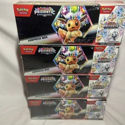 (4) Sam’s Club Pokemon Prismatic Evolutions Surprise Box & Booster Bundle SEALED - Image 1