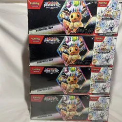 (4) Sam’s Club Pokemon Prismatic Evolutions Surprise Box & Booster Bundle SEALED - Image 2