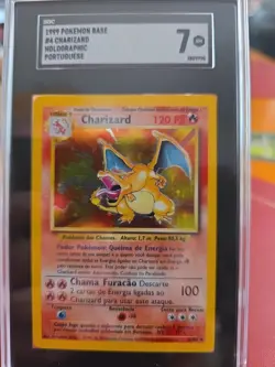 1999 Pokemon Portuguese Charizard Holo SGC 7 Base Set Unlimited 4/102 Card - Image 4