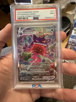 2021 Pokemon SWSH Fusion Strike Gengar VMAX Alternate Art 271/264 PSA 9 - Image 1