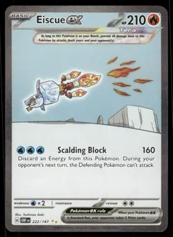 Pokemon Cards Eiscue ex 222/197 Obsidian Flames Special Illustration Rare NM *2 - Image 1